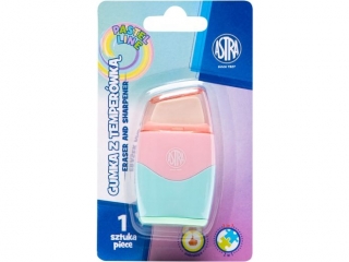 Temperwka i gumka pastelowa 2w1  ASTRA PASTEL LINE - 1 szt. blister  [opakowanie=12szt]
