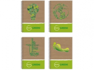 Kołobrulion z gumką A6 80k. INTERDRUK Think Green, kratka