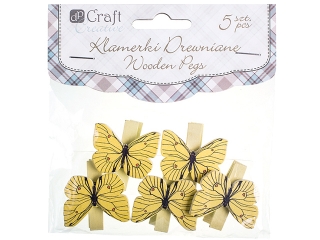 Klamerki drewniane DPCRAFT Motylki 5szt. SAND (CEOZ-102)