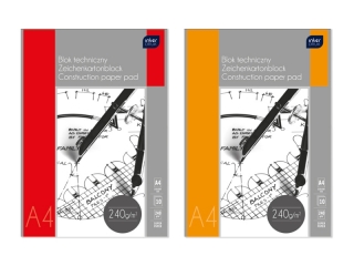 Blok techniczny A4 10k. INTERDRUK 240g Premium