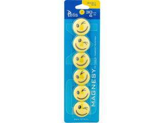 Magnesy do tablic TETIS umiechy te 30mm/6szt.