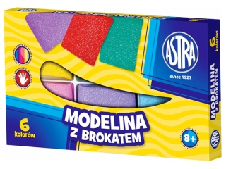 Modelina 6 kolorów ASTRA z brokatem