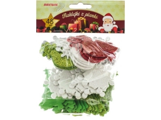 Naklejki z pianki BREWIS Mix świąteczny 48szt. (PVX08)
