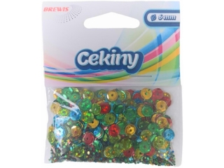 Cekiny BREWIS hologramowe 6mm 12g mix kolorów