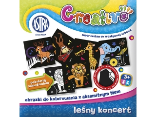 Leśny koncert ASTRA - obrazki do kolorowania z aksamitnym tł