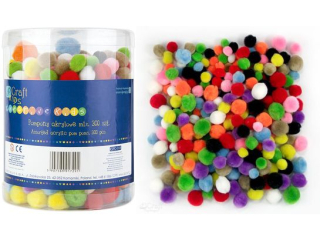 POMPONY AKRYLOWE MIX, 300 SZT. tuba