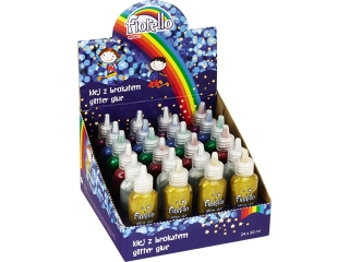 Klej brokatowy Fiorello GR-BK20 D24 24szt. 6 kolorw x 20ml