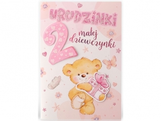 Kartki karnet B6 LUX Urodziny dziecięce dziewczynka 2