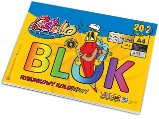 Blok rysunkowy kolorowy A4 20+2k. złoty srebrny PASTELLO