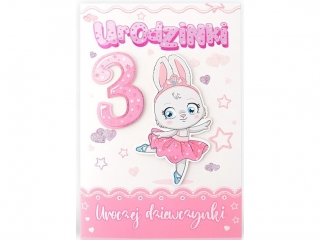 Kartki karnet B6 LUX Urodziny dziecięce dziewczynka 3