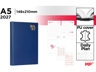 Kalendarz książkowy MP A5 granatowy 2027