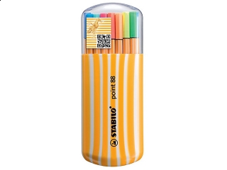 Cienkopis STABILO Point 88 - etui sztywne 20szt. (15+5 NEON)