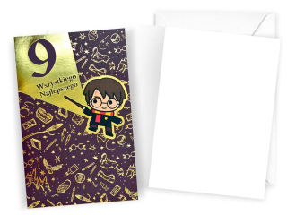 Kartka KUKARTKA DHS-022 Urodziny 9 (Harry Potter, cyferki)