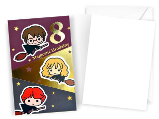 Kartka KUKARTKA DHS-023 Urodziny 8 (Harry Potter, cyferki)