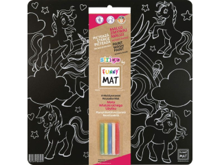 KOLOROWANKA FUNNY MAT BLACK 40x40 Jednoroce + GRATIS kredki