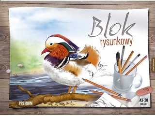 Blok rysunkowy kolorowy A4 30k. KRESKA Premium