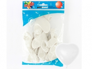 Balony PENWORD serca białe a'10