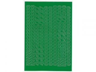 Cyfry samoprzylepne ART-DRUK  10mm zielone Helvetica 10 arku