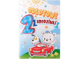 Kartki karnet B6 LUX Urodziny dziecięce chłopiec 2
