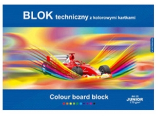 Blok techniczny kolorowy A3 10k. KRESKA Junior 170g