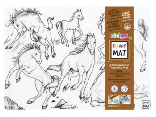 KOLOROWANKA FUNNY MAT TRANSPARENT 48x33.5 Konie + GRATIS kredki