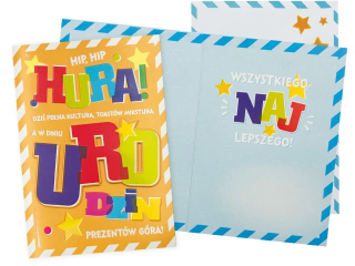 Kartka KUKARTKA DK-1018 Urodziny (Hip, Hip, Hura)