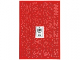 Cyfry samoprzylepne ART-DRUK 20mm czerwone Helvetica 10 ark