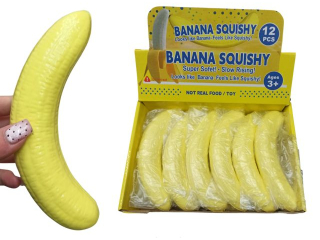 Gniotek squishy banan 18cm (12sztwdisplayu) [opakowanie=12szt]