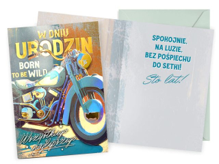 Kartka KUKARTKA DK-1077 Urodziny (m�skie, motor)