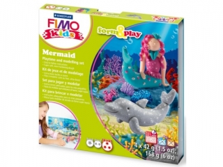 Zestaw FIMO Kids FormxPlay, Syrenka, 4 x 42g + akcesoria,