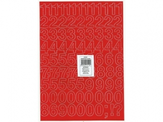 Cyfry samoprzylepne ART-DRUK  25mm czerwone Helvetica 10 ark