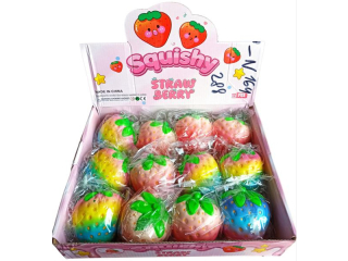 Gniotek squishy truskawka kolorowa ombre (12szt display) LY-N164 [opakowanie=12szt]