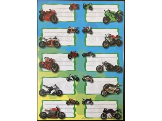 Naklejki na zeszyty POLSYR Due - motor 25ark.
