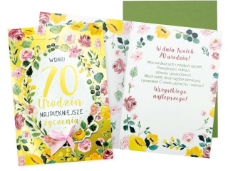 Kartka KUKARTKA DK-1114 Urodziny 70 (cyfry, kwiaty)