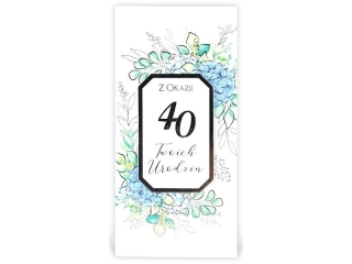 Kartki karnet DL Urodziny 40