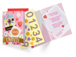 Kartka KUKARTKA DK-1136 Urodziny m�odzie�owe (wymienne cyferki) aparat