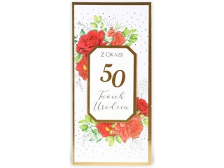 Kartki karnet DL Urodziny 50