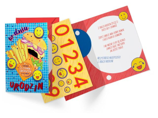 Kartka KUKARTKA DK-1137 Urodziny m�odzie�owe (wymienne cyferki) frytki