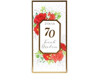 Kartki karnet DL Urodziny 70