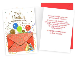Kartka KUKARTKA DK-1182 Urodziny (koperta, balony)