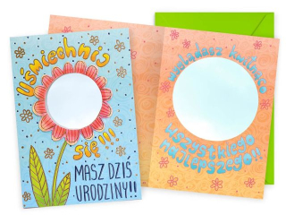 Kartka KUKARTKA DK-1222 Urodziny (kwiatek, lusterko)
