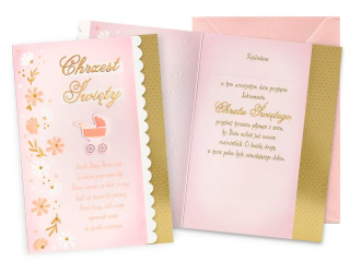 Kartka KUKARTKA DK-1301 Chrzest (dziewczynka, w�zek)
