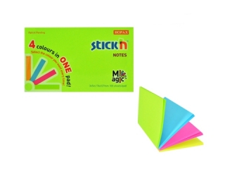 Notes samoprzylepny STICK'N Magic Pad 76x127mm neon mix