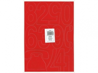 Cyfry samoprzylepne ART-DRUK  80mm czerwone Helvetica 10 ark