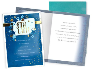 Kartka KUKARTKA DK-1376 Urodziny (sto lat, gwiazdki)