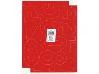 Cyfry samoprzylepne ART-DRUK 100mm czerwone Helvetica 10 ark