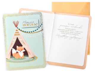 Kartka KUKARTKA DK-1438 Urodziny 1 (roczek,lisek)