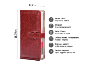Organizer 3/4 B5 dzienny 2026