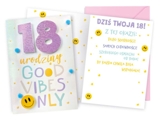 Kartka KUKARTKA DK-901 Urodziny 18 (osiemnastka, cyfry)
