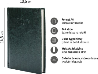 Terminarz O-PRESS A6 tygodniowy Prestige 2026